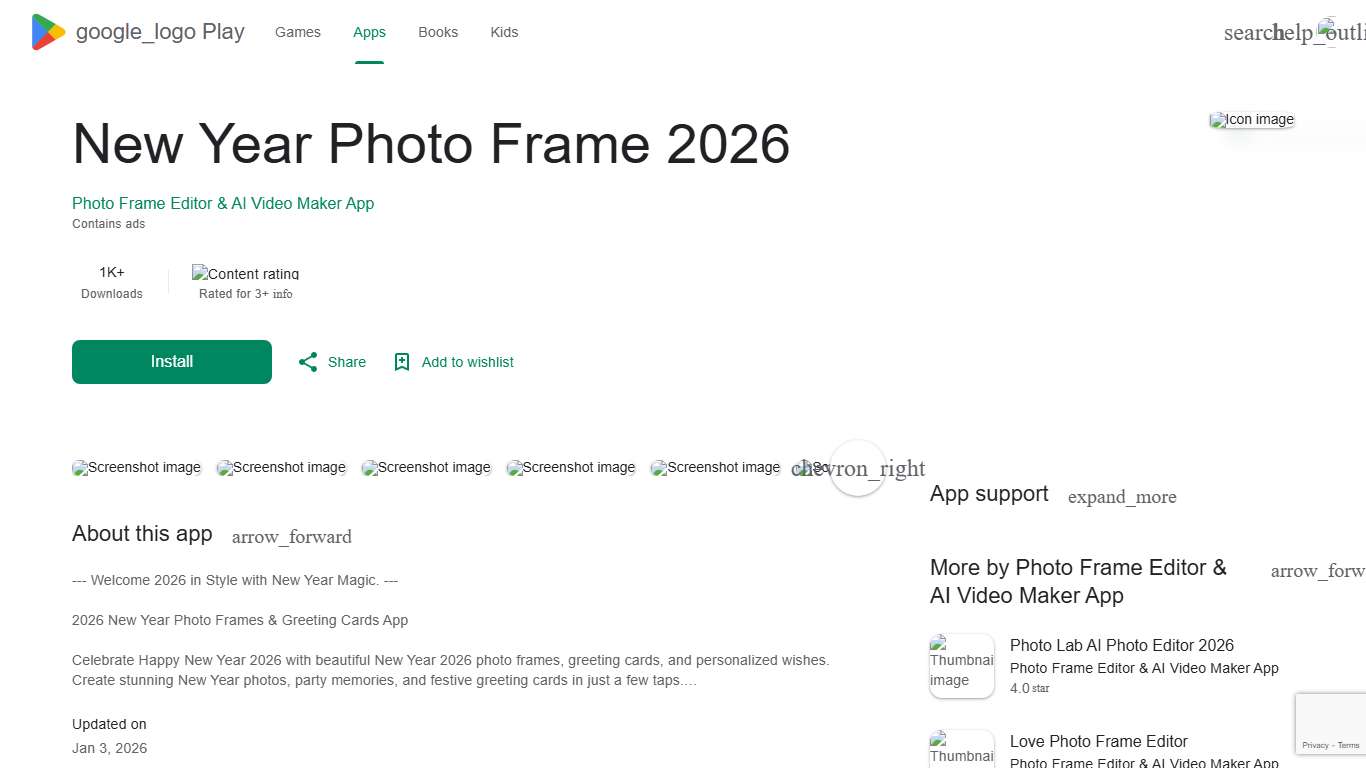 New Year Photo Frame 2026 - Apps on Google Play